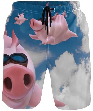 Men's Beach Shorts Funny Animal Fly Pig Swim Trunks Beachwear Board Shorts Swimwear Bathing Suits - CT18W9TW68D $16.22-Board ...