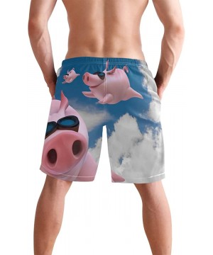 Men's Beach Shorts Funny Animal Fly Pig Swim Trunks Beachwear Board Shorts Swimwear Bathing Suits - CT18W9TW68D $16.22-Board ...