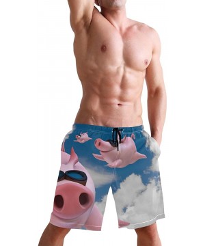 Men's Beach Shorts Funny Animal Fly Pig Swim Trunks Beachwear Board Shorts Swimwear Bathing Suits - CT18W9TW68D $16.22-Board ...