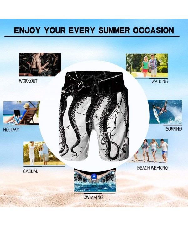 Comfort Men & Boys Big & Tall Cargo Short Board Shorts for Beach Outdoor Workout - Ecg Ekg Love Heart Bape Shark Teeth Logo -...