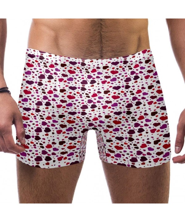 Men Heart Valentine Swimsuits Swim Trunks Shorts Athletic Swimwear Boxer Briefs Boardshorts - CV19E4R7Y7C $25.26-Racing