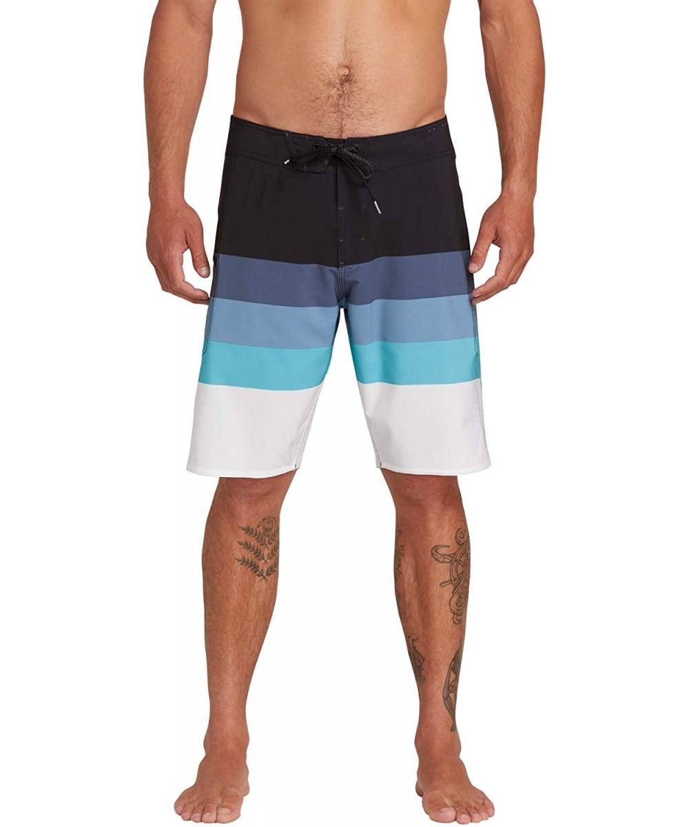 Men's Lido Liney Mod Stretch 21" Boardshort - Vintage Blue - CR18IQ5NQ5M $52.63-Board Shorts