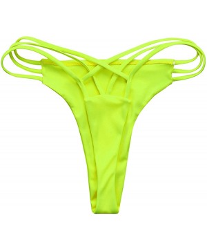 Women's Hot Summer Brazilian Beachwear Bikini Bottom Cheeky Thong V Swim Trunks Swimwear Sexy Bottoms Swimsuit - Fluorescent ...