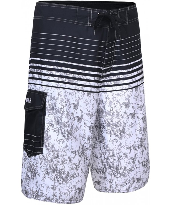 Men's Quick Dry Swim Trunks Colorful Stripe Beach Shorts with Mesh Lining - Gray - C812IW672A5 $17.92-Board Shorts