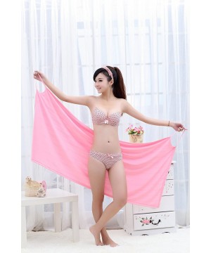 Sexy Women Deep V Sling Bath Skirt Lady Beach Bath Dress Soft Spa Bath Towel 55''28'' - Pink - C011UHQ8PUL $11.44-Cover-Ups