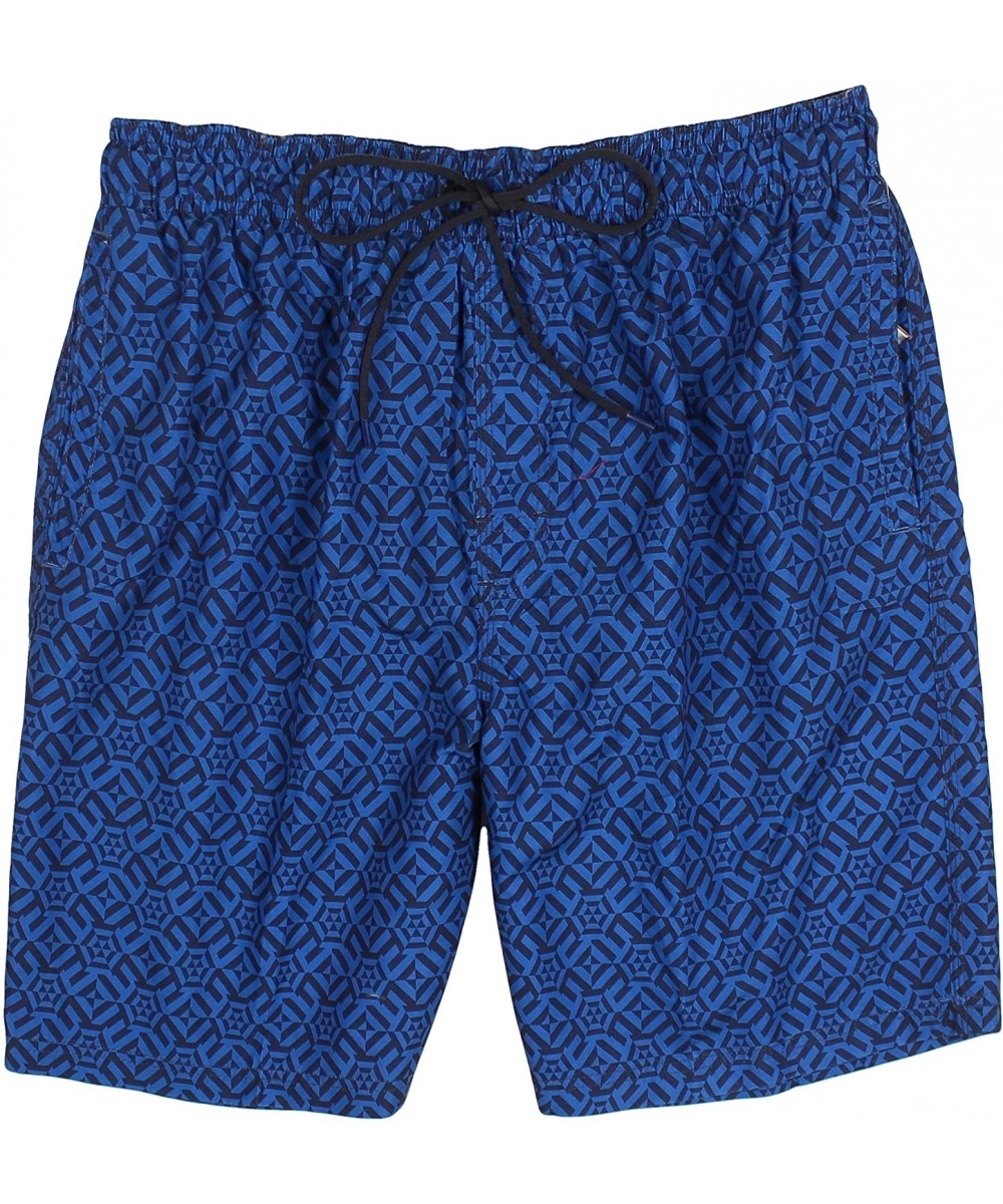 Swim Trunks- Geometric- Blue/Black - Blue - CX18GMR6MM4 $19.85-Trunks