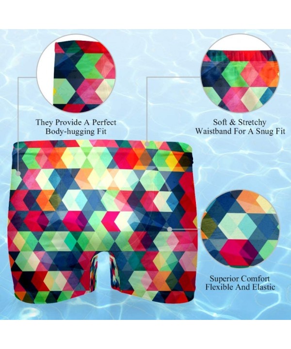 Colored Cubes Grunge Effect Swimsuits Swim Trunks Shorts Athletic Swimwear Boxer Briefs Boardshorts - C819E4IUDMO $19.86-Briefs