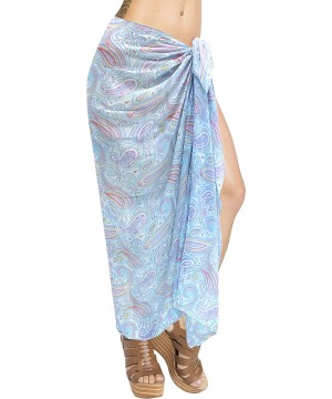 Women's Plus Size Sarong Swimsuit Cover Up Beach Wrap Skirt Full Long I - Blue_h28 - C6184T7TKLI $11.70-Cover-Ups