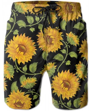 Extreme Comfort Swim Trunks Big &Tall Half Pants for Men Boy Fast Dry Sportwear - Beautiful Sunflower - C918QDRZR3U $22.49-Bo...