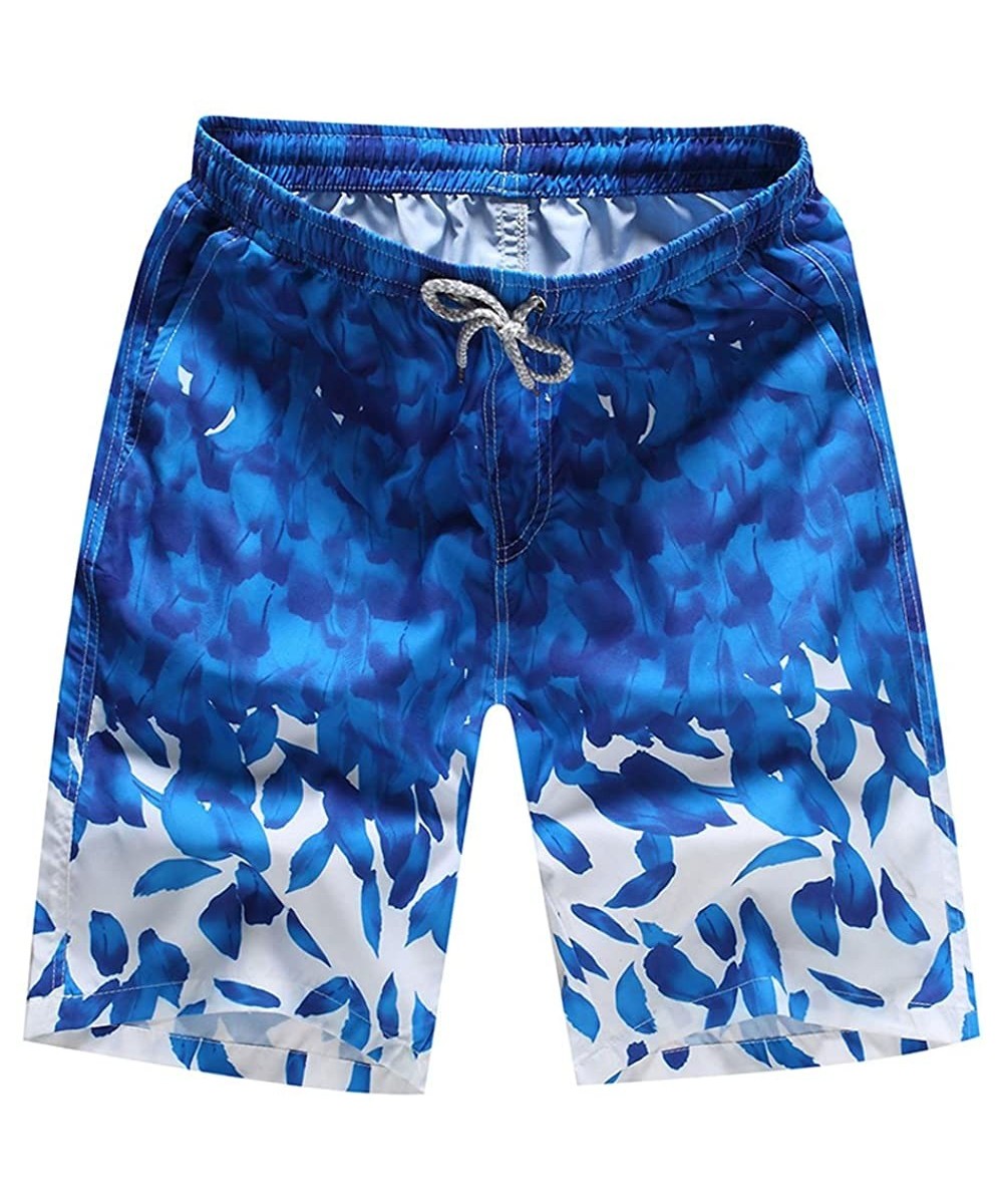 Swim Trunks Quick Dry Beach Surfing Running Swimming Water Pants Drawstring Boardshorts - Dark Blue - CE1957LT680 $10.75-Boar...