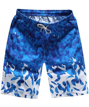 Swim Trunks Quick Dry Beach Surfing Running Swimming Water Pants Drawstring Boardshorts - Dark Blue - CE1957LT680 $10.75-Boar...