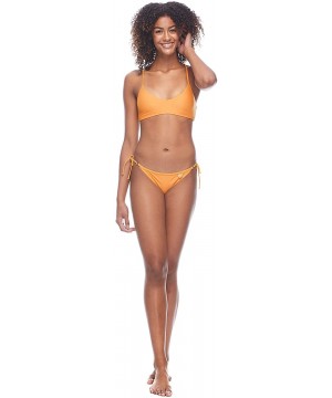 Women's Smoothies Brasilia Solid Tie Side Cheeky Bikini - Smoothie Sundream - CM18Z05ME4Y $34.96-Sets