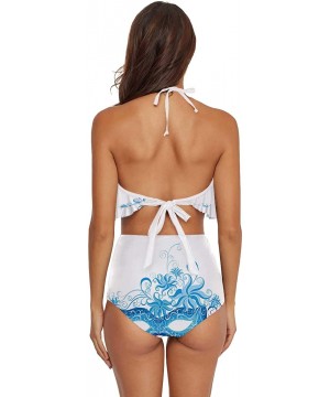 Women's Swimsuit Two Piece Off Shoulder Flounce Ladies Swimwear of Woods - Multi 10 - CL190EDD4CQ $33.23-Bottoms