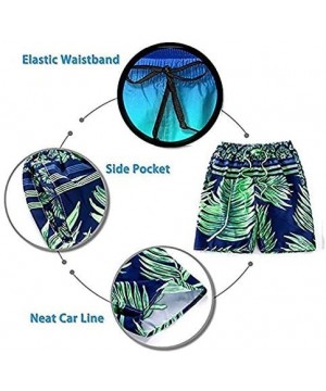 Mens American Thin Red Line Flag Beach Board Shorts Funny Quick Dry Swim Trunk - Abstract Psychedelic Floral - CP190RG58E0 $3...