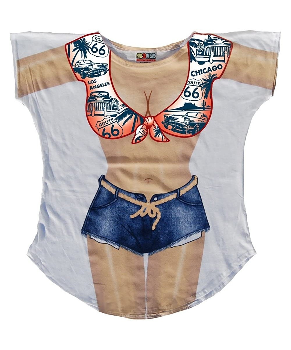 Route 66 Bikini Body Tee Shirt Cover-Up 82 - Plus Size - CY12KTQC3SD $21.09-Cover-Ups