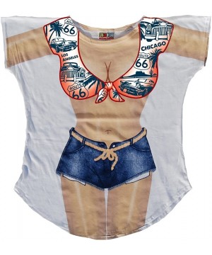 Route 66 Bikini Body Tee Shirt Cover-Up 82 - Plus Size - CY12KTQC3SD $21.09-Cover-Ups