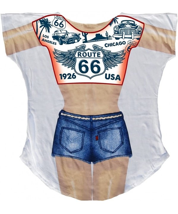 Route 66 Bikini Body Tee Shirt Cover-Up 82 - Plus Size - CY12KTQC3SD $21.09-Cover-Ups