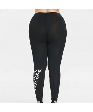 Fashion Large Size Sexy Women's Leggings Trousers Yoga Sports Printing Casual Pants - C-black - C5193I3CNXZ $11.10-Board Shorts