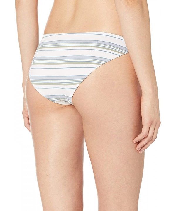 Women's Split Side Reversible Signature Cut Bikini Bottom Swimsuit - Skyline Lovely White Stripe - CG18QW4QR3Y $34.67-Bottoms