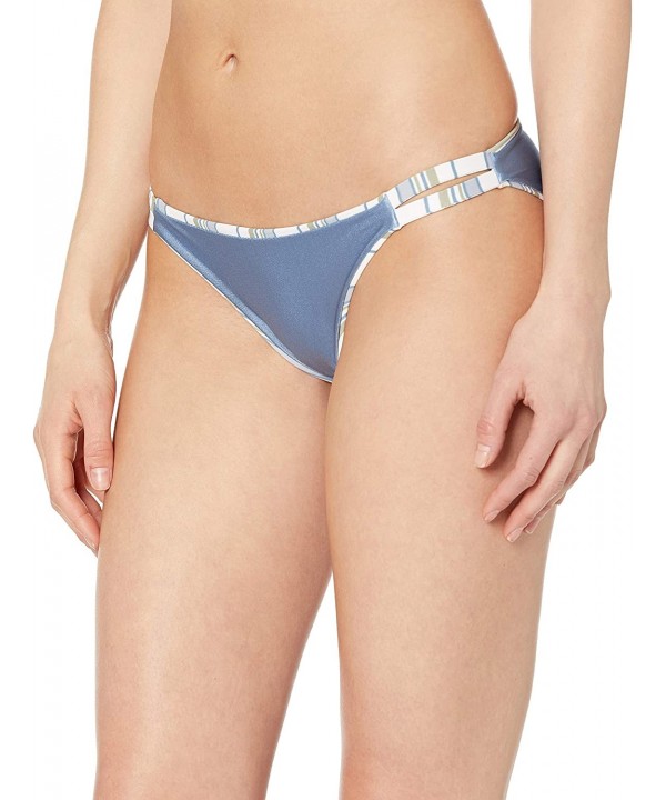 Women's Split Side Reversible Signature Cut Bikini Bottom Swimsuit - Skyline Lovely White Stripe - CG18QW4QR3Y $34.67-Bottoms