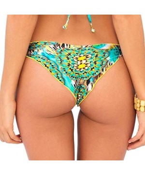 Women's Moon Princess Strappy Brazilian Ruched Back Bikini Bottom - Multi - CF12E3963DD $36.96-Bottoms