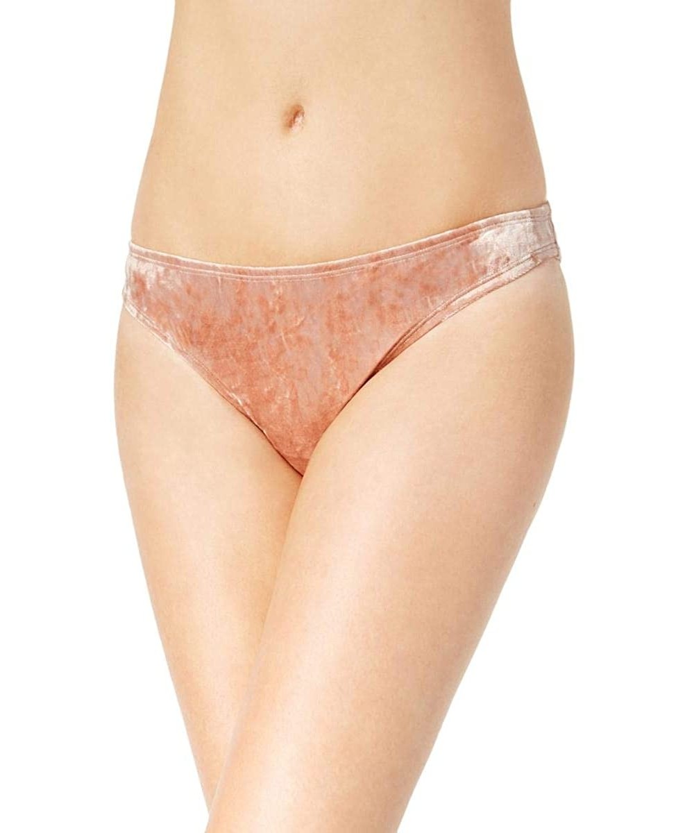 Womens Juniors Crushed Velvet Hipster Bikini Swim Bottom - Natural - C218SQQEMTD $13.88-Bottoms