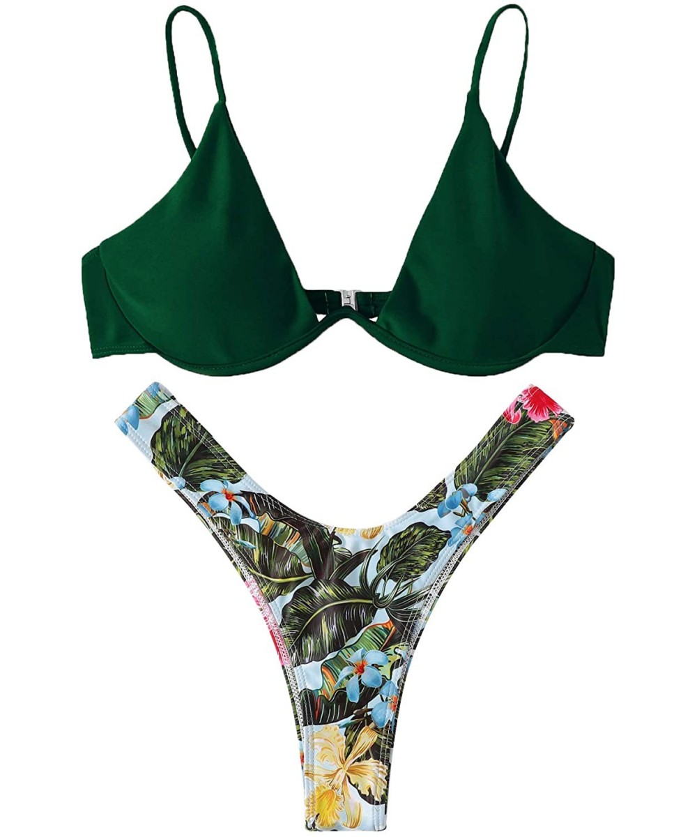 Women's Sexy Triangle Bathing Two Pieces Swimsuit Bikini Set - Multi Color - CJ18SCUZ2QN $15.37-Sets