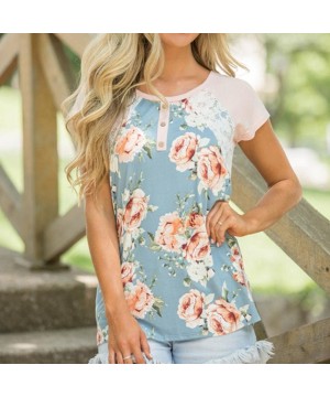 Women Clothes Casual Sleeveless Floral Printed Tunic Top Blouse by Mikey Store - Blue - C318CX0AT25 $9.49-Racing