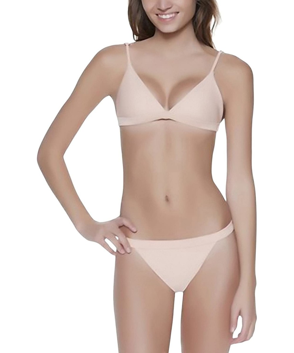 Women's Two-Piece Over-The-Shoulder Triangle Top with Banded Bottom - Blush - CD12EDSNW51 $47.20-Sets