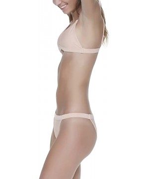 Women's Two-Piece Over-The-Shoulder Triangle Top with Banded Bottom - Blush - CD12EDSNW51 $47.20-Sets