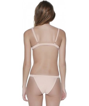 Women's Two-Piece Over-The-Shoulder Triangle Top with Banded Bottom - Blush - CD12EDSNW51 $47.20-Sets