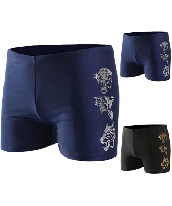 Swim Trunks Classic Square Leg Swimsuit Summer Beach Short Boxer Briefs Swimming Pants - Blue _a - CQ1973DUSY4 $10.51-Racing