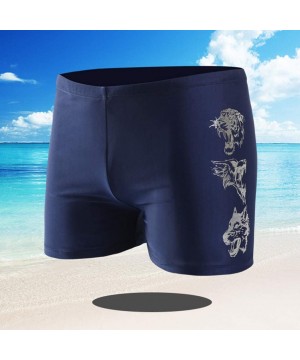 Swim Trunks Classic Square Leg Swimsuit Summer Beach Short Boxer Briefs Swimming Pants - Blue _a - CQ1973DUSY4 $10.51-Racing