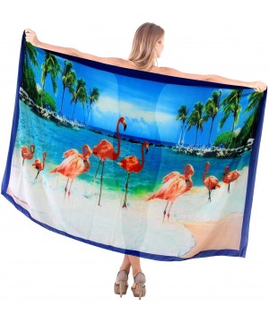 Women's Swimsuit Cover Up Beach Wrap Skirt Hawaii Sarongs Full Long A - Blue_g900 - CN12MYUHVOA $13.83-Cover-Ups