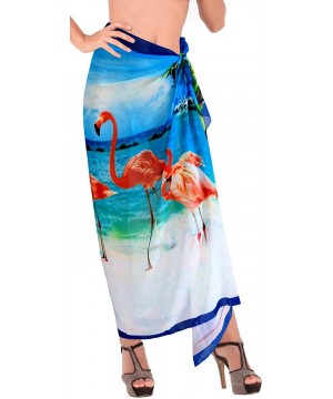 Women's Swimsuit Cover Up Beach Wrap Skirt Hawaii Sarongs Full Long A - Blue_g900 - CN12MYUHVOA $13.83-Cover-Ups