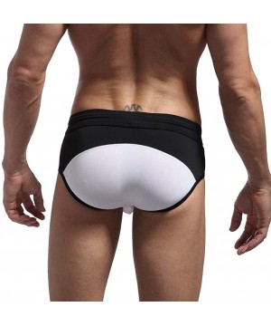 Men's Swimwear Bikini Swimming Briefs Pad Swimsuits Board Surf Shorts Trunks Hot Sexy Low Rise Quick Dry Bikini - White - CK1...