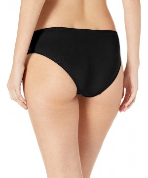 Women's Double Tab Side Sexy Bikini Swim Bottom - Solid Mesh Mix Black - CJ18KXMTTC3 $21.13-Tankinis