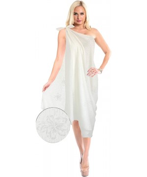 Women's Plus Size Bathing Suit Cover Up Beach Sarong Wrap Full Long A - Cream_b434 - C81806524NE $17.47-Cover-Ups