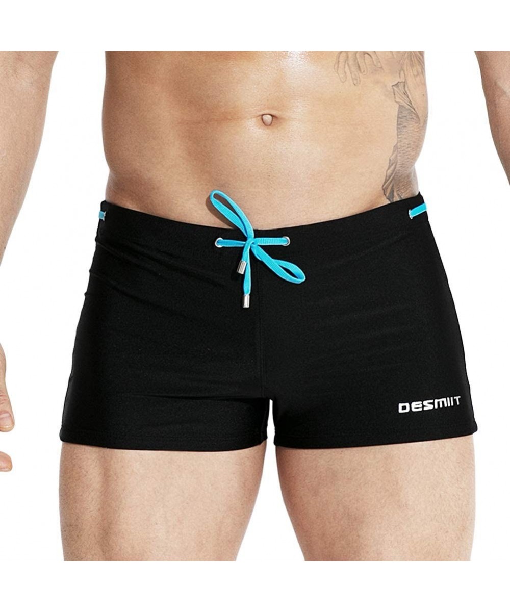 Men's Swim Briefs Boxer Trunks Quick Dry Low Rise Wide Waistband Swimwear Tight Shorts - Black - CH18SYTL8SM $13.71-Board Shorts