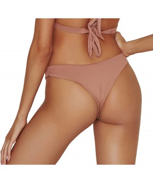 Women's Seamless Cheeky Hi Leg Bikini Bottom - Rose Dawn - C218CY0IXSN $22.74-Tankinis