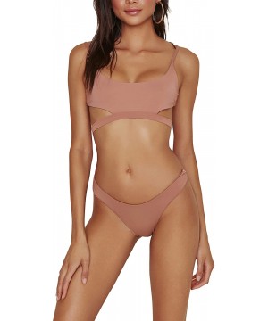 Women's Seamless Cheeky Hi Leg Bikini Bottom - Rose Dawn - C218CY0IXSN $22.74-Tankinis