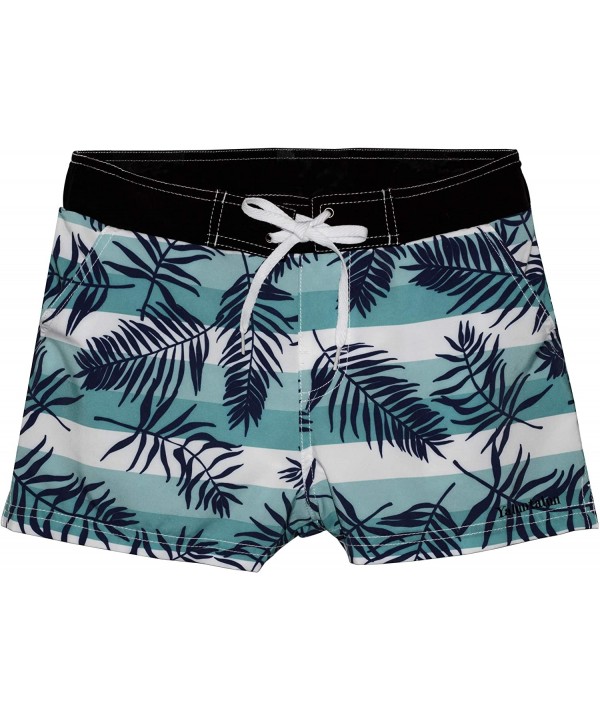 Women Board Shorts Swimwear Trunks Sports Quick Dry Swim Bottom with Inner Liner - Blue Green - CH18U3I9REU $15.56-Tankinis