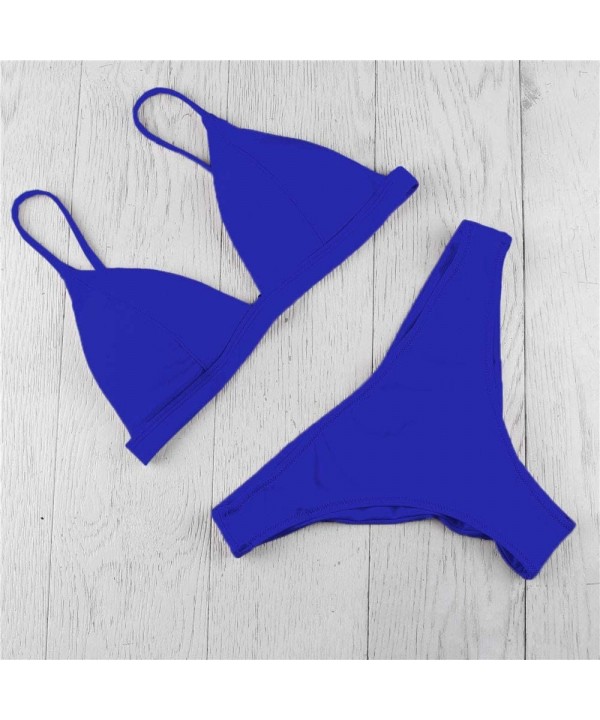 Women's Swimsuits One Piece Tummy Control Front Cross Backless Swimsuit Funny Bathing Suit Monokini Swimwear B blue - C519645...