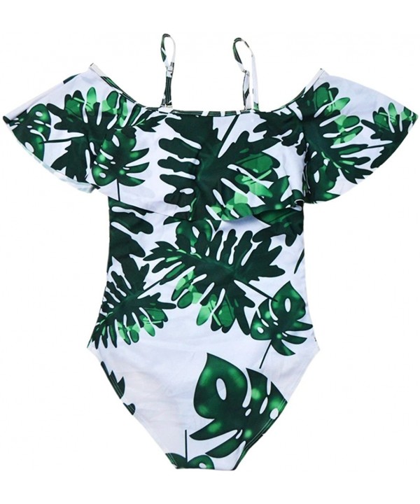 One Piece Swimsuit for Women-Vintage Floral Ruffled Off Shoulder Bathing Suit - White - CV180HQ3XG6 $23.02-One-Pieces