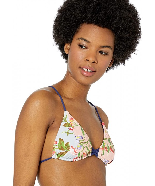 Women's Triangle Hipster Bikini Swimsuit Top - Pink//Garden Vibes - CQ18I69QDLI $20.98-Tops