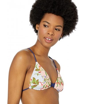 Women's Triangle Hipster Bikini Swimsuit Top - Pink//Garden Vibes - CQ18I69QDLI $20.98-Tops