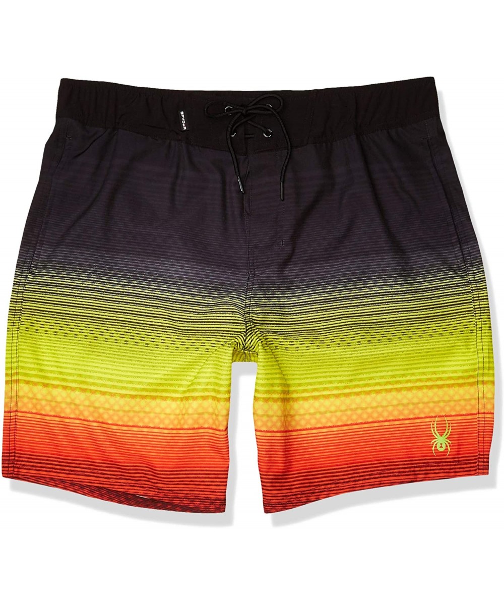 Men's 9" Ombre Stripe Hybrid Board Short - Yellow - CA193O63X0X $23.64-Board Shorts