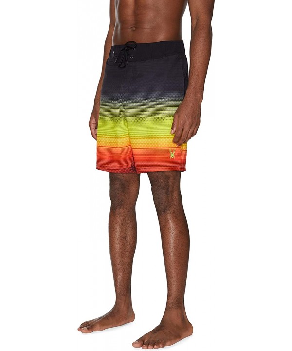 Men's 9" Ombre Stripe Hybrid Board Short - Yellow - CA193O63X0X $23.64-Board Shorts