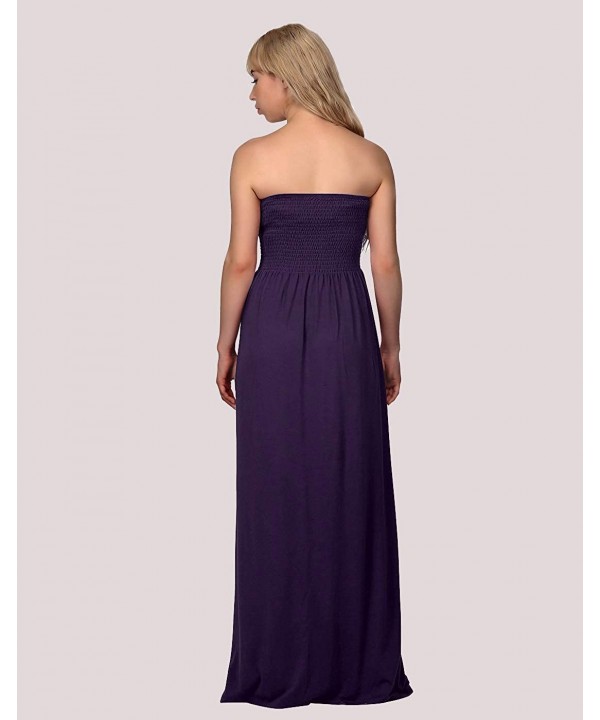 Women's Strapless Maxi Dress Plus Size Tube Top Long Skirt Sundress Cover Up - Purple - C51863LQ04C $19.05-Cover-Ups