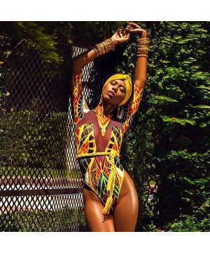 2020 Womens Summer Swimsuits African Totem Dashiki Printed Ethnic Swimwear Push Up Padded Novelty Beachwear 094 Gold - CY1967...